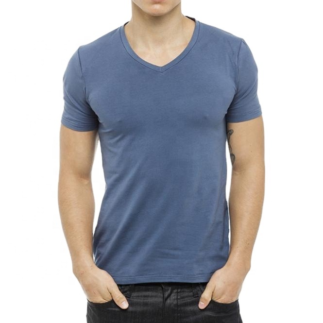 Mens V neck Short Sleeve T shirt